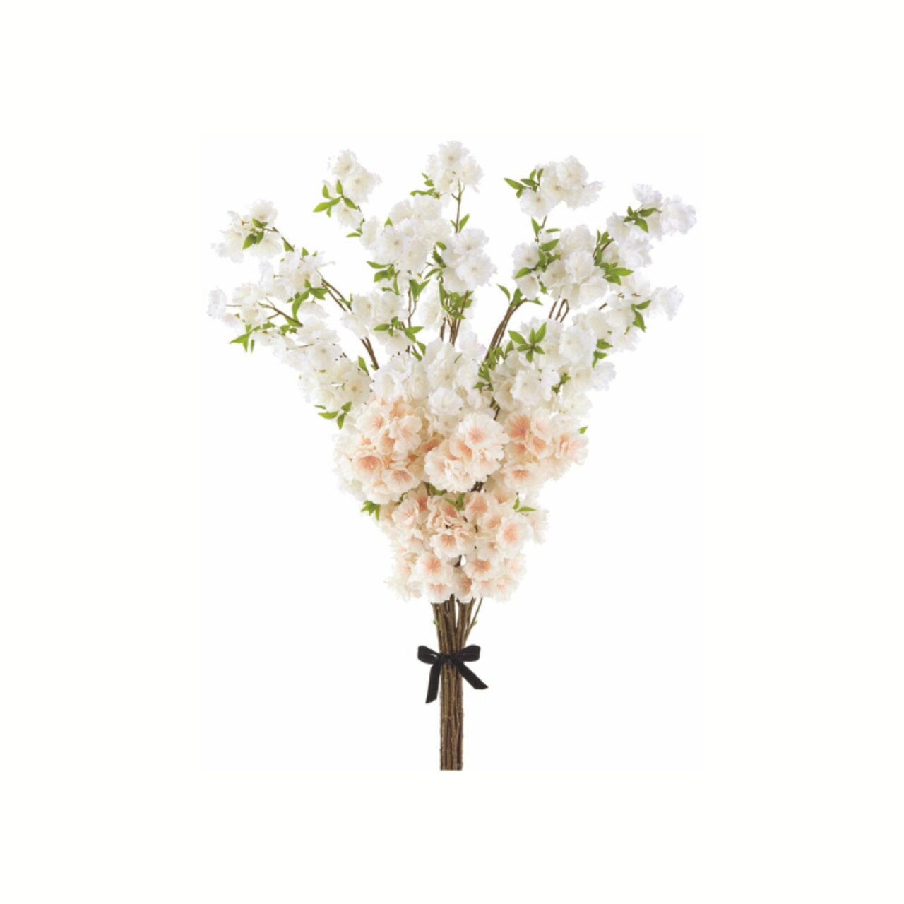 30.5" Faux Peach Blossom Bundle – 10 Artificial Stems for Vases, Floral Centerpieces & Wedding Decor-ZBB685-WH/PE
